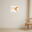 Hummingbird Wall Frame Joyful Floral Art In Minimalist Style premium sticker image view 2