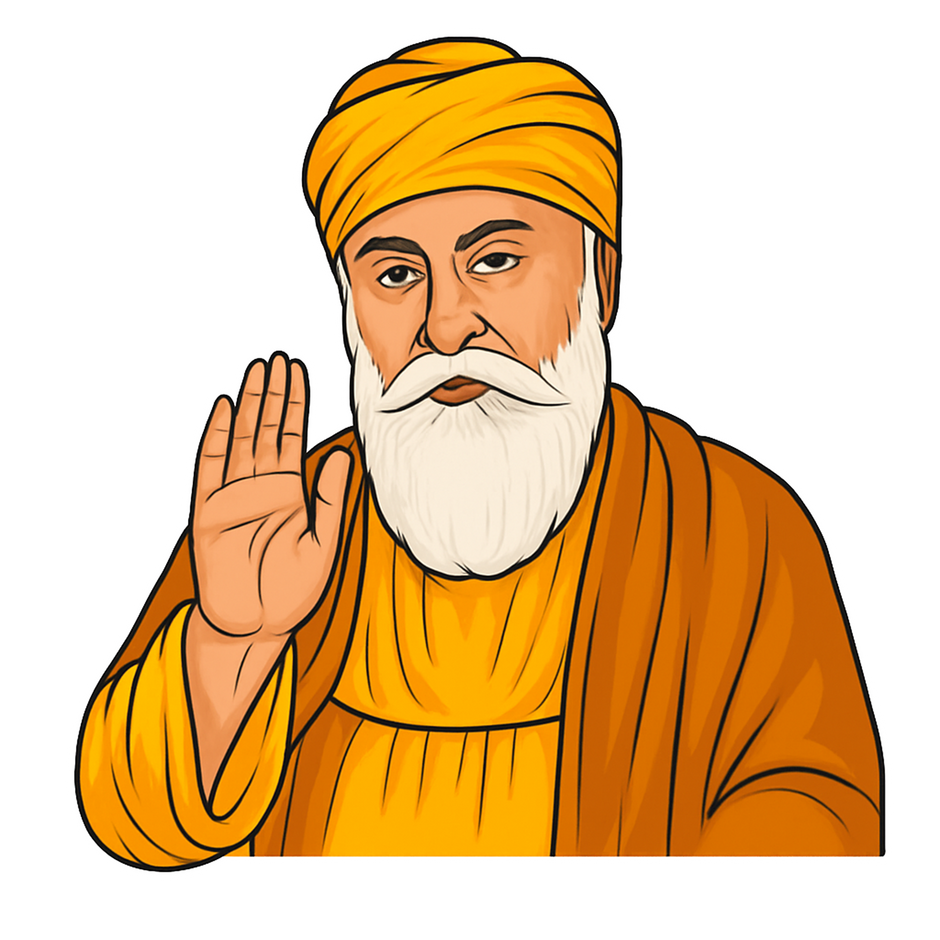 Guru Nanak Dev Ji Blessing Sticker Spiritual Sikh Icon Vinyl Decal premium sticker image view 2