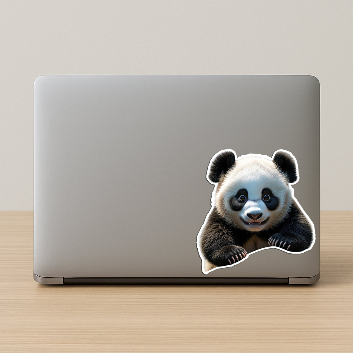 Playful Baby Panda Realistic Animal Vinyl Sticker Cute Wildlife Decal premium sticker image view 2