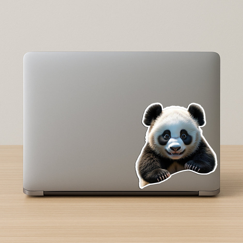 Playful Baby Panda Realistic Animal Vinyl Sticker Cute Wildlife Decal premium sticker image view 2