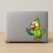 Cartoon Style Green Parrot Sticker Cute Bird Design Water Resistant premium vinyl sticker product image 2