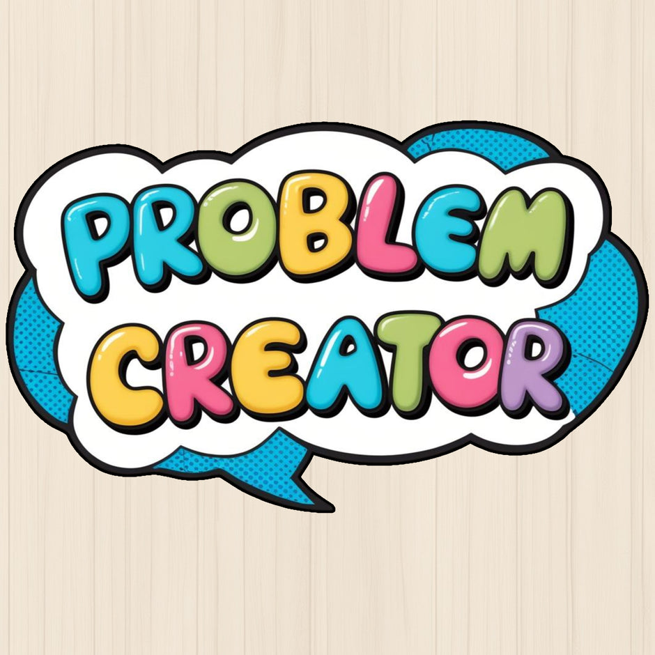 Problem Creator – Funny Colorful Typography Vinyl Sticker premium product image 1