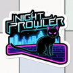 Night Prowler – Cyber Neon Cat Vinyl Sticker premium product image 1