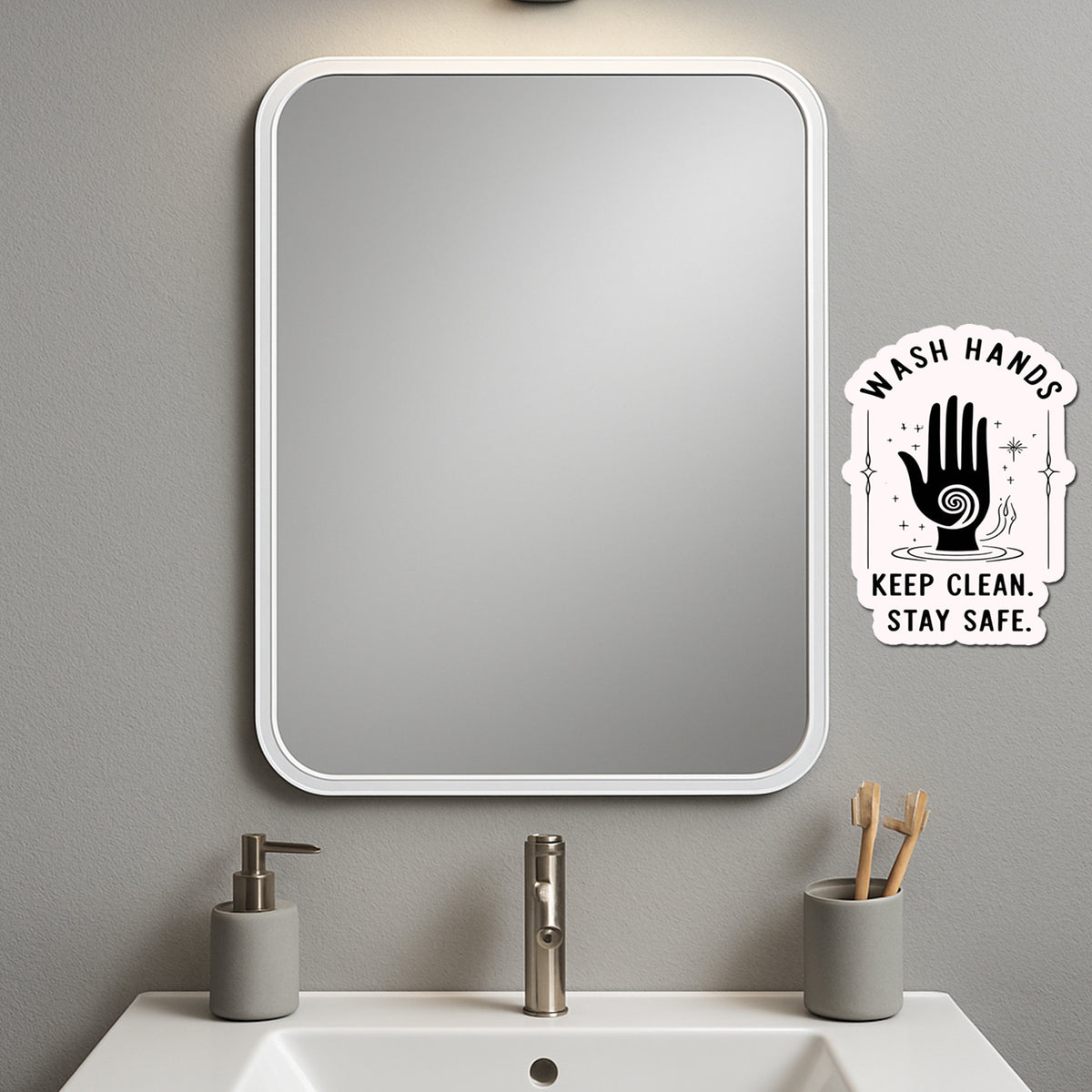 Wash Hands Minimalist Sticker premium product image 2