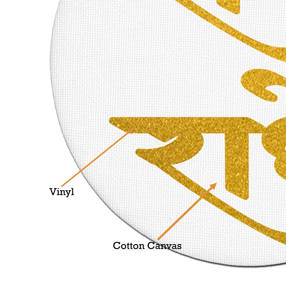 Radhe Radhe Wall Frame Golden Glitter Round Spiritual Art premium sticker image view 3