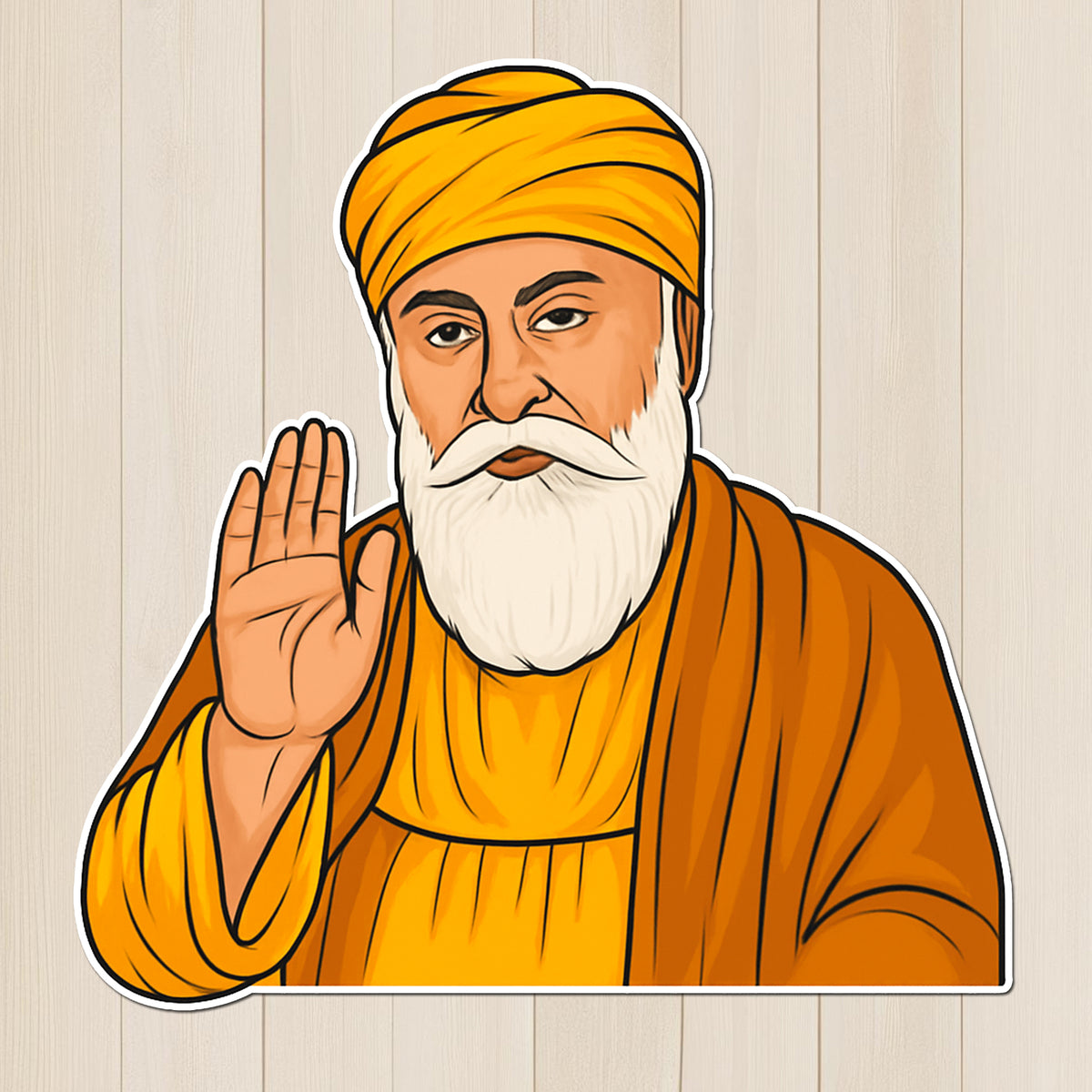 Guru Nanak Dev Ji Blessing Sticker | Spiritual Sikh Icon Vinyl Decal premium sticker image view 1