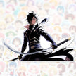 Shadowblade Ronin – Dual Katana Anime Warrior Sticker premium product image 1