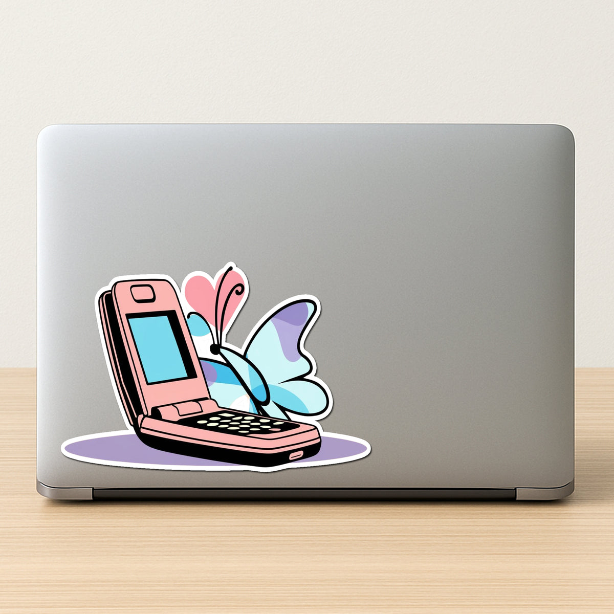 Y2K Butterfly Flip Phone Sticker premium product image 2