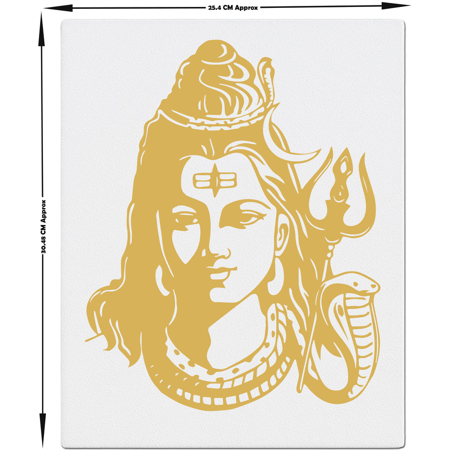 Mahadev Trishul Wall Frame Golden Vinyl Frame premium sticker image view 4