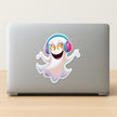 Boo Beats Funny Ghost With Headphones Sticker premium product image 2
