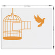 Free Bird Wall Frame Minimalist Open Cage Art With Flying Bird premium sticker image view 4