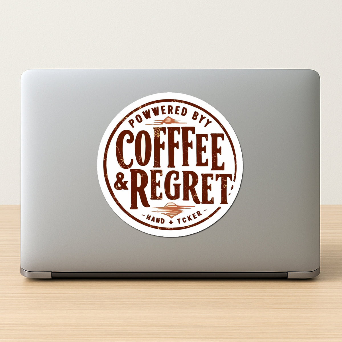 Powered By Coffee Regret Sticker premium product image 2