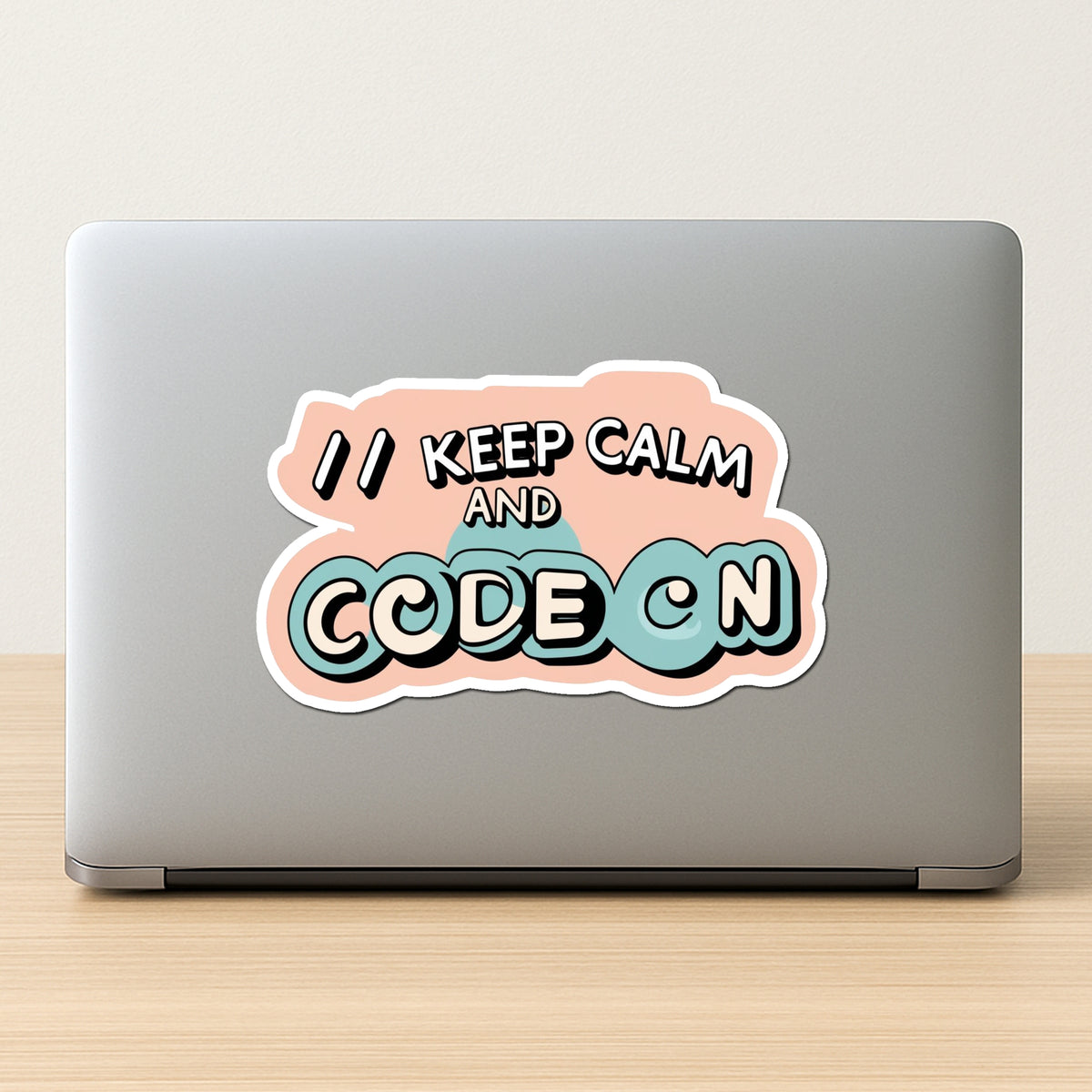 Keep Calm And Code On Funny Programmer Vinyl Sticker premium product image 2