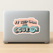 Keep Calm And Code On Funny Programmer Vinyl Sticker premium product image 2