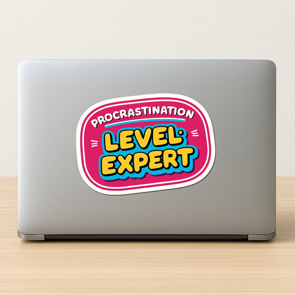 Procrastination Level Expert Sticker premium product image 2