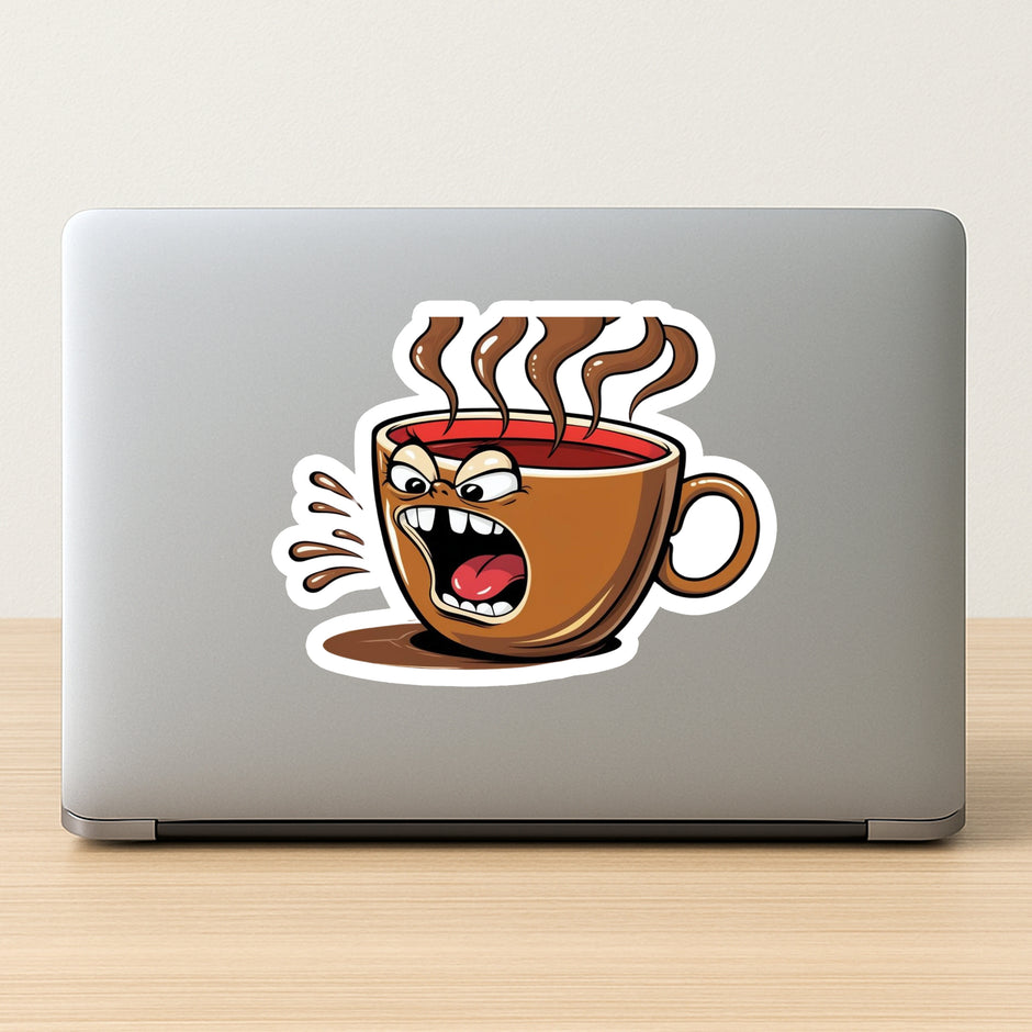 Angry Coffee Cup Sticker premium product image 2