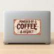 Powered By Coffee Regret Funny Vintage Sticker premium product image 2
