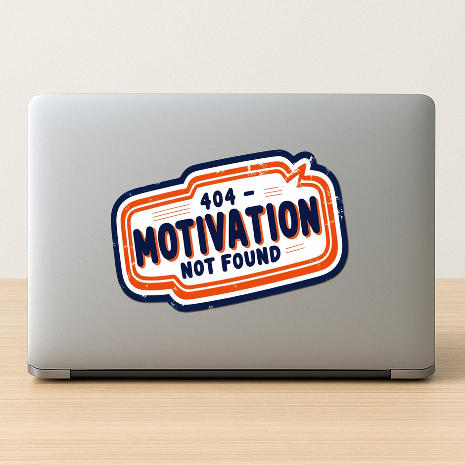 404 Motivation Not Found Sticker premium product image 2