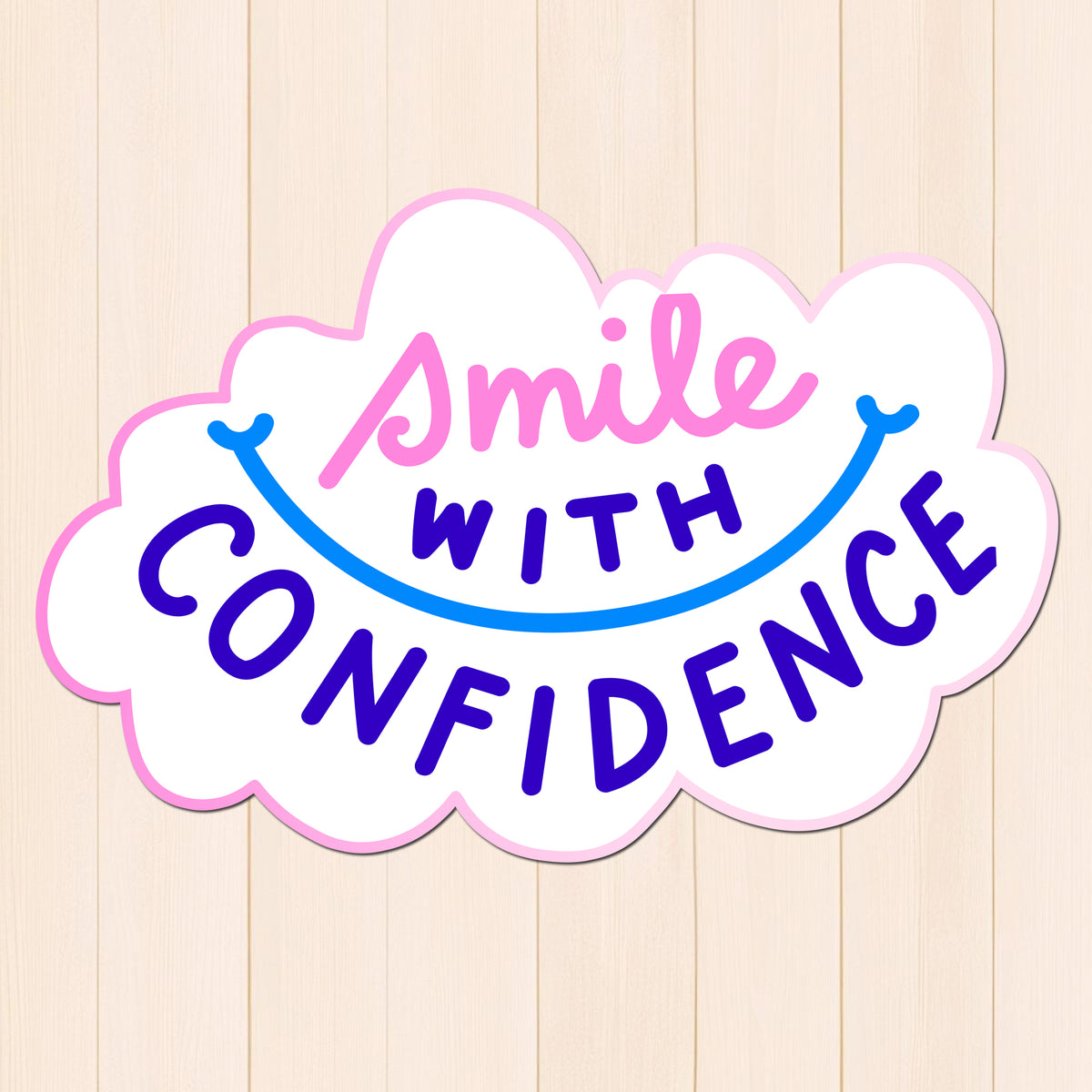 Smile With Confidence – Motivational Vinyl Sticker premium product image 1