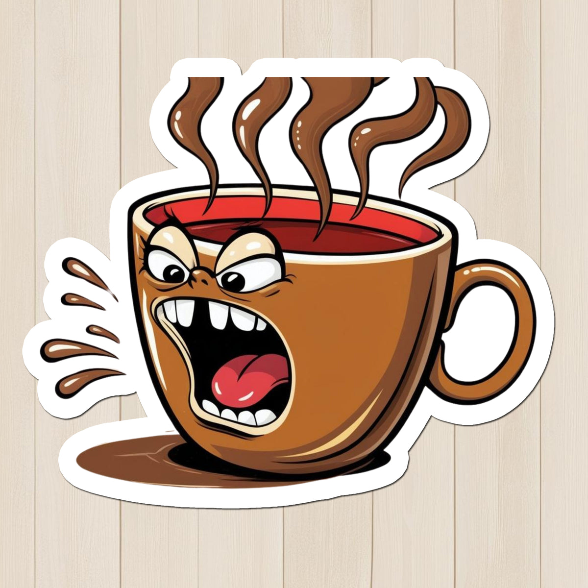 Angry Coffee Cup Sticker premium product image 1