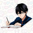 Anime Study Mode – Focused Boy Vinyl Sticker premium product image 1