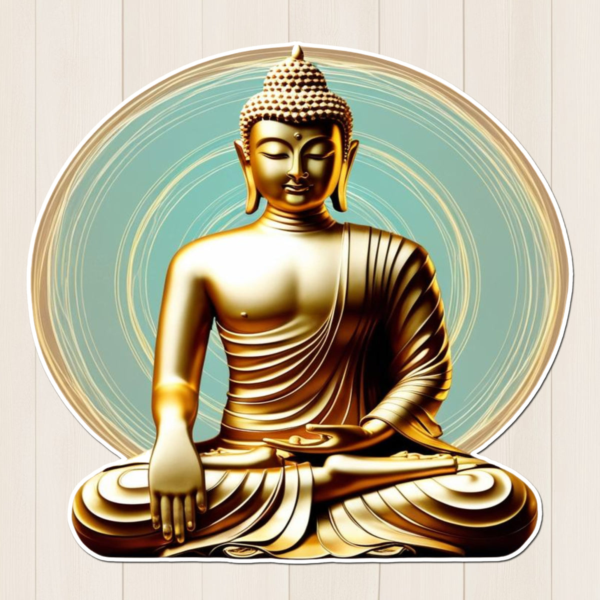 Golden Buddha Meditation Sticker premium product image 1