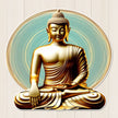 Golden Buddha Meditation Sticker premium product image 1