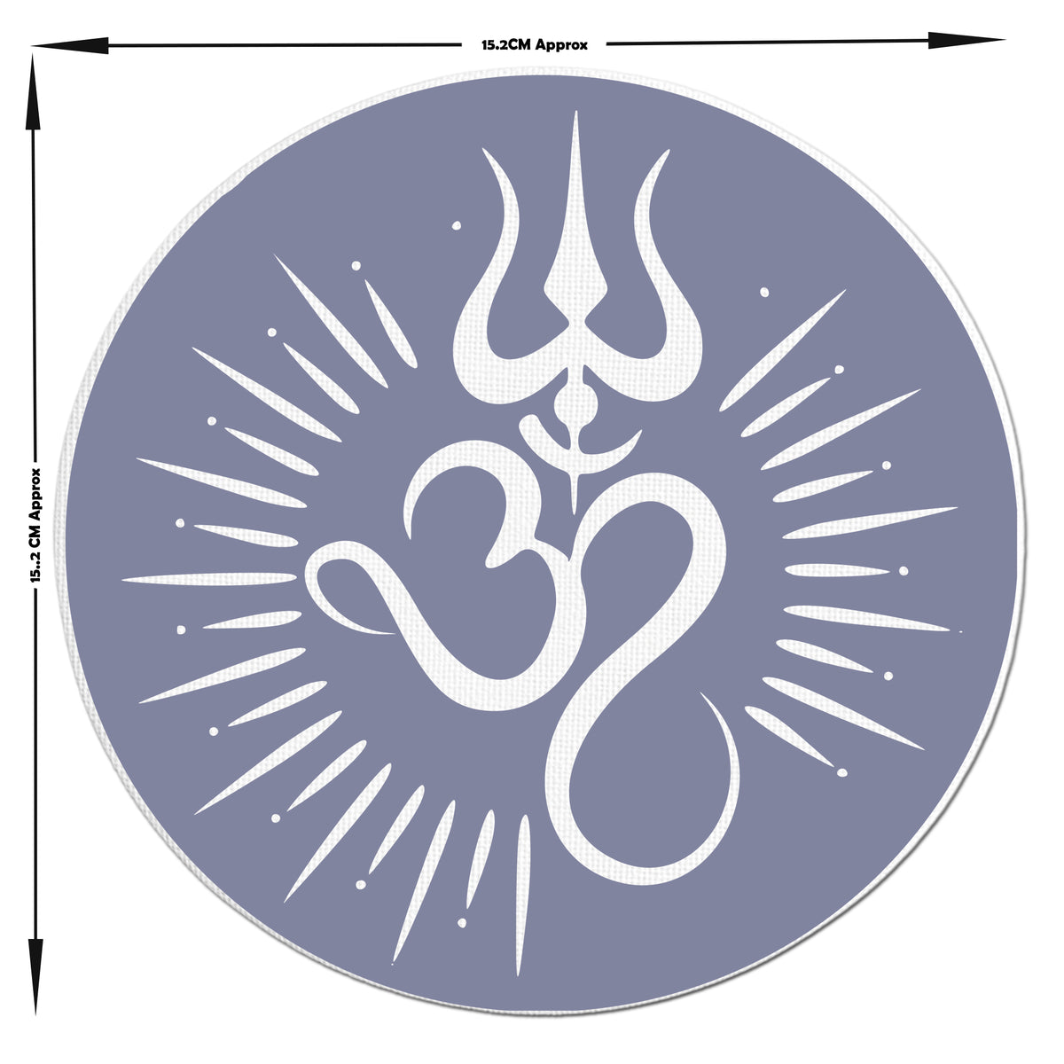 Om Trishul Wall Frame Reflective Spiritual Energy Symbol In Round Design premium sticker image view 5