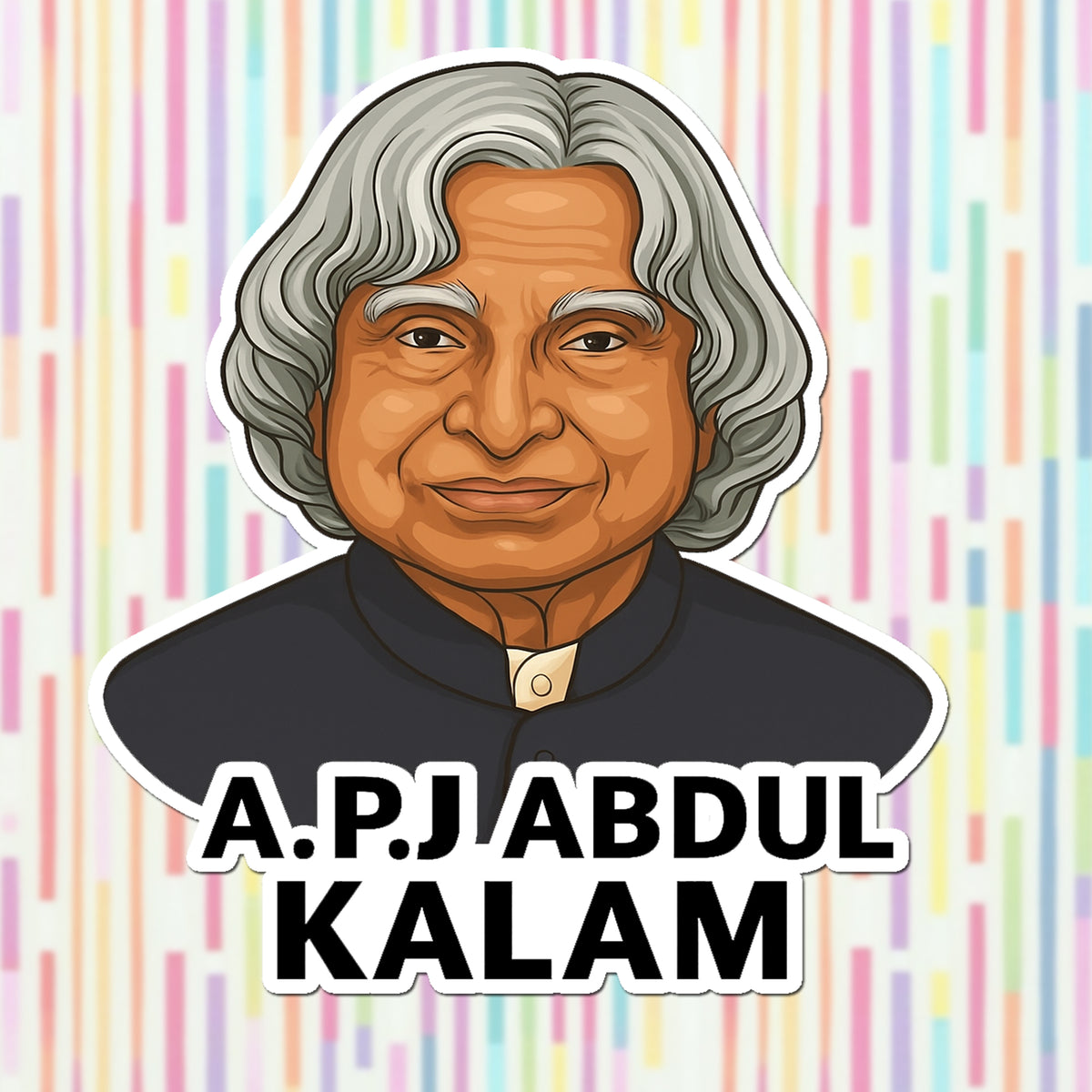 A.P.J Abdul Kalam Vinyl Sticker | Inspirational India Decal premium sticker image view 1