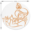 Krishna Flute Wall Frame Minimalist Round premium sticker image view 4