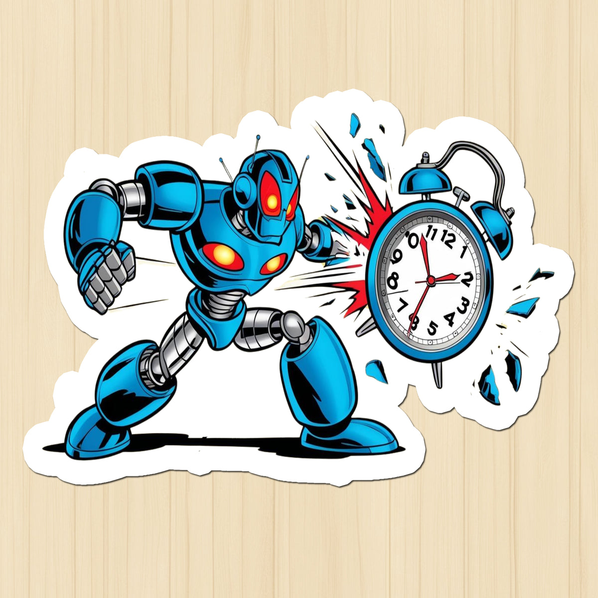 Morning Rage Robot Sticker premium product image 1