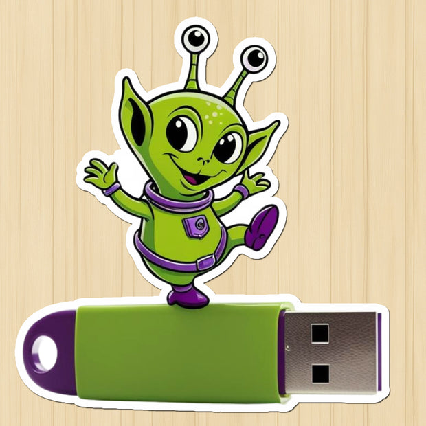 Dancing Alien USB Sticker premium product image 1