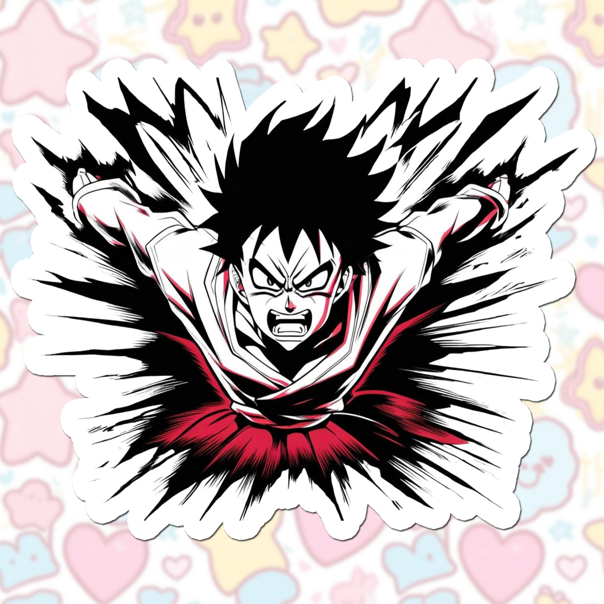Fury Mode Activated – Intense Anime Rage Vinyl Sticker premium product image 1