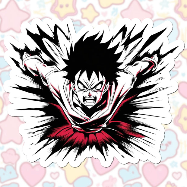 Fury Mode Activated – Intense Anime Rage Vinyl Sticker premium product image 1