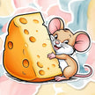 Cheesy Mouse Hug – Cute Mouse & Cheese Sticker premium product image 1