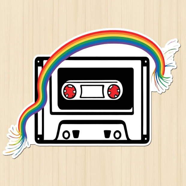 Rainbow Cassette Tape Sticker premium product image 1