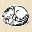 Sleeping Cat Line Art Sticker premium product image 1