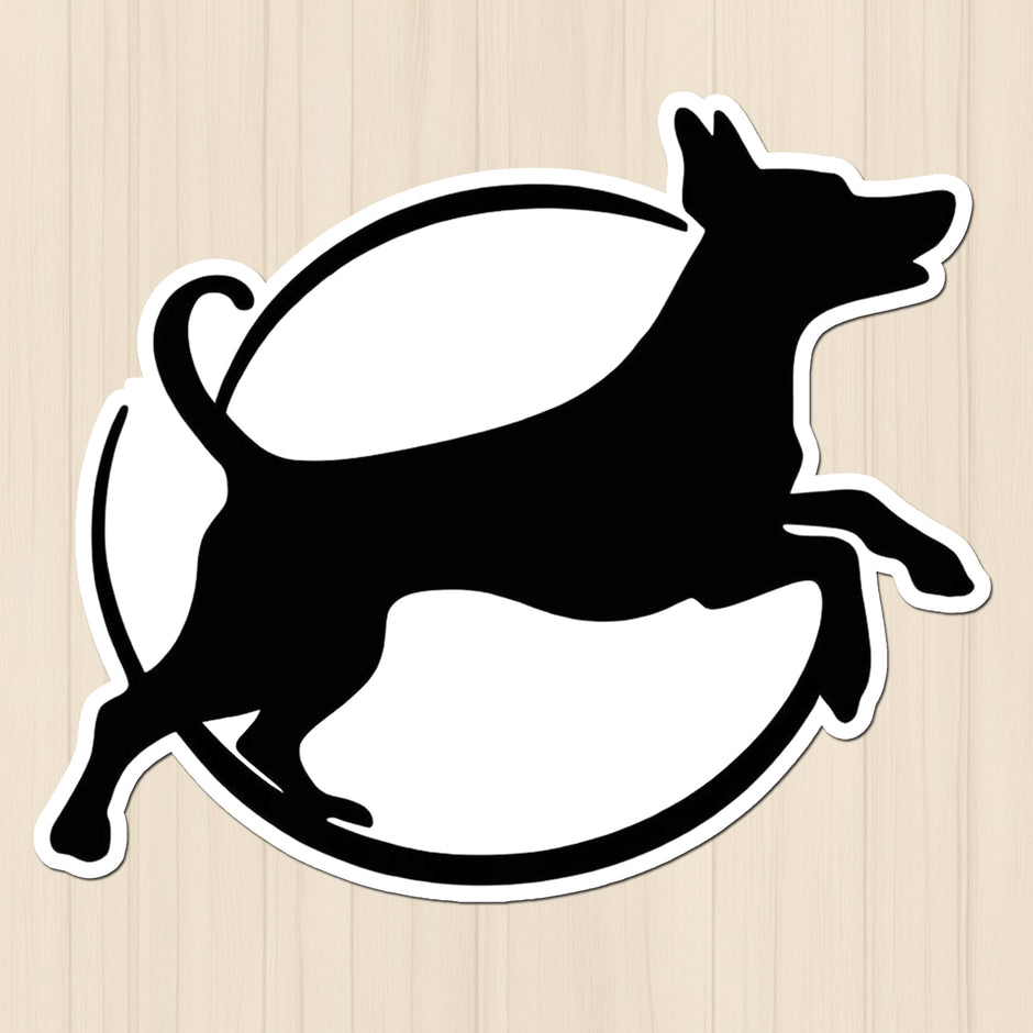 Desi Dog Silhouette Sticker premium product image 1