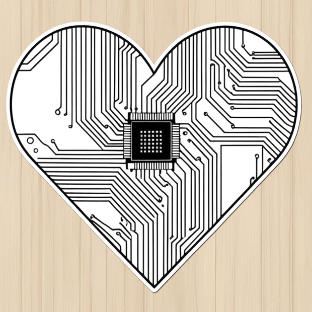 Heart Circuit Tech Sticker premium product image 1