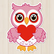 Pink Owl Love Sticker – Cute Valentine Owl Vinyl Decal premium product image 1