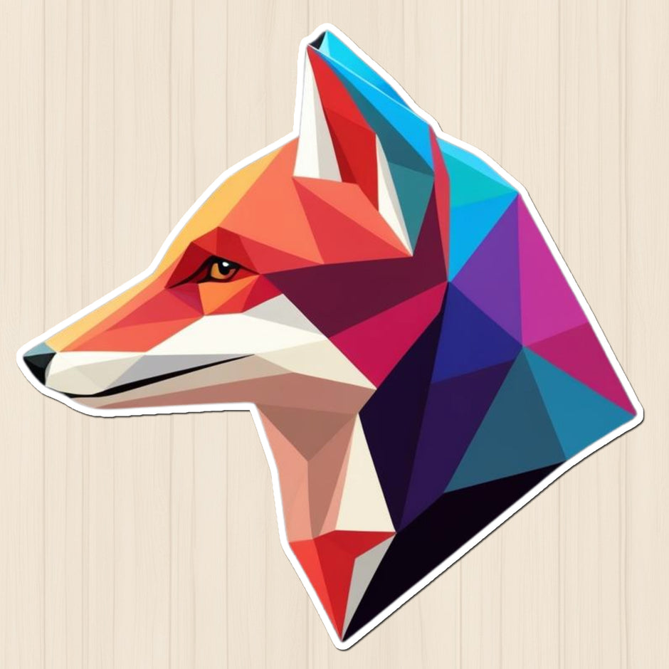 Geometric Fox Head Sticker premium product image 1