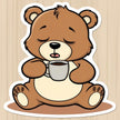 Sleepy Coffee Bear – Lazy Mood Vinyl Sticker premium product image 1