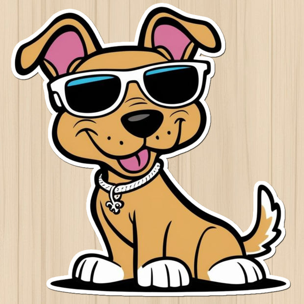 Cool Pup Vibes – Swaggy Dog Vinyl Sticker premium product image 1
