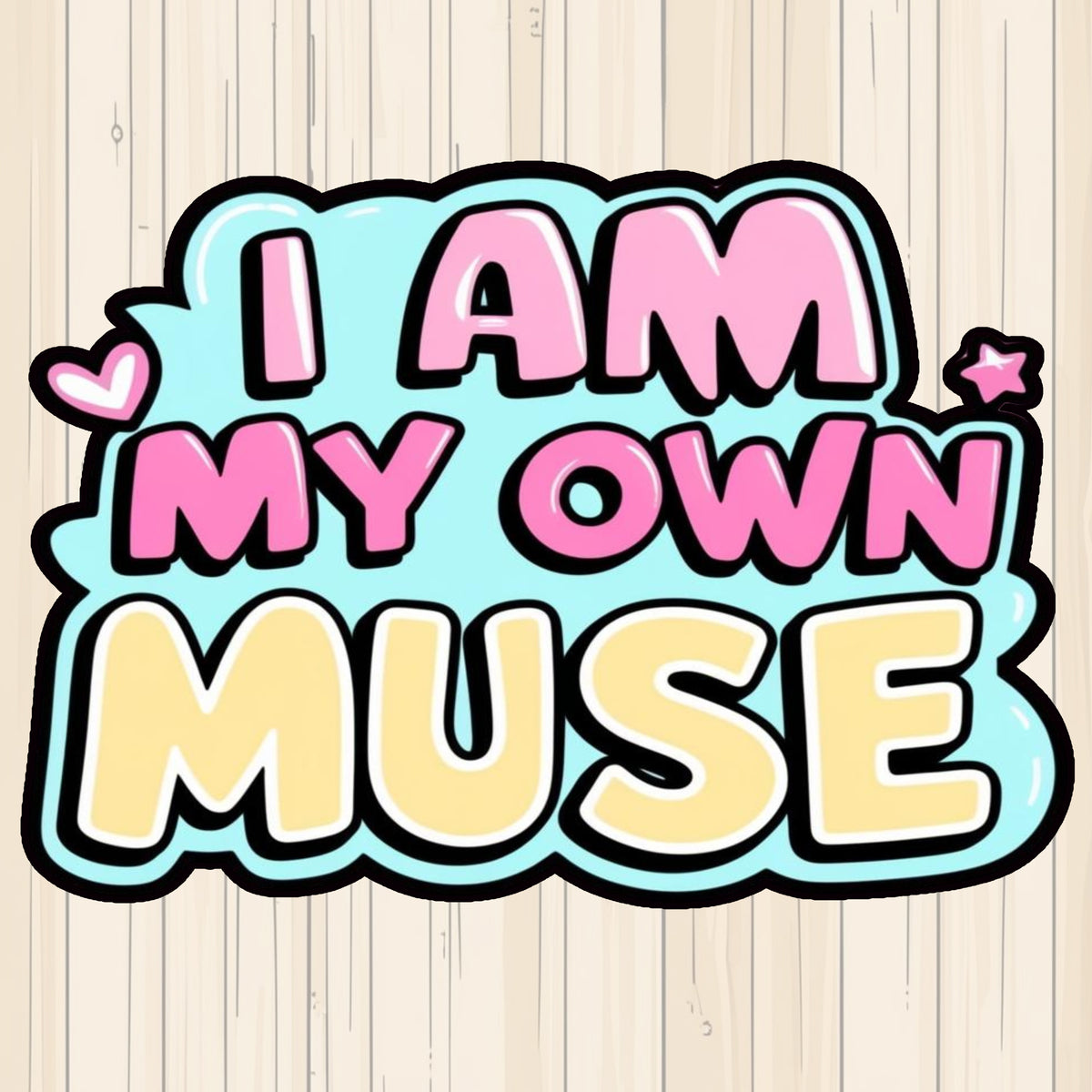 I Am My Own Muse – Pastel Motivational Vinyl Sticker premium product image 1