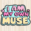I Am My Own Muse – Pastel Motivational Vinyl Sticker premium product image 1