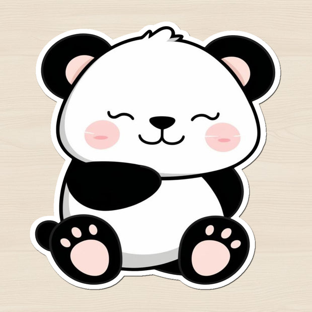 Blushing Panda – Cute Animal Vinyl Sticker premium product image 1