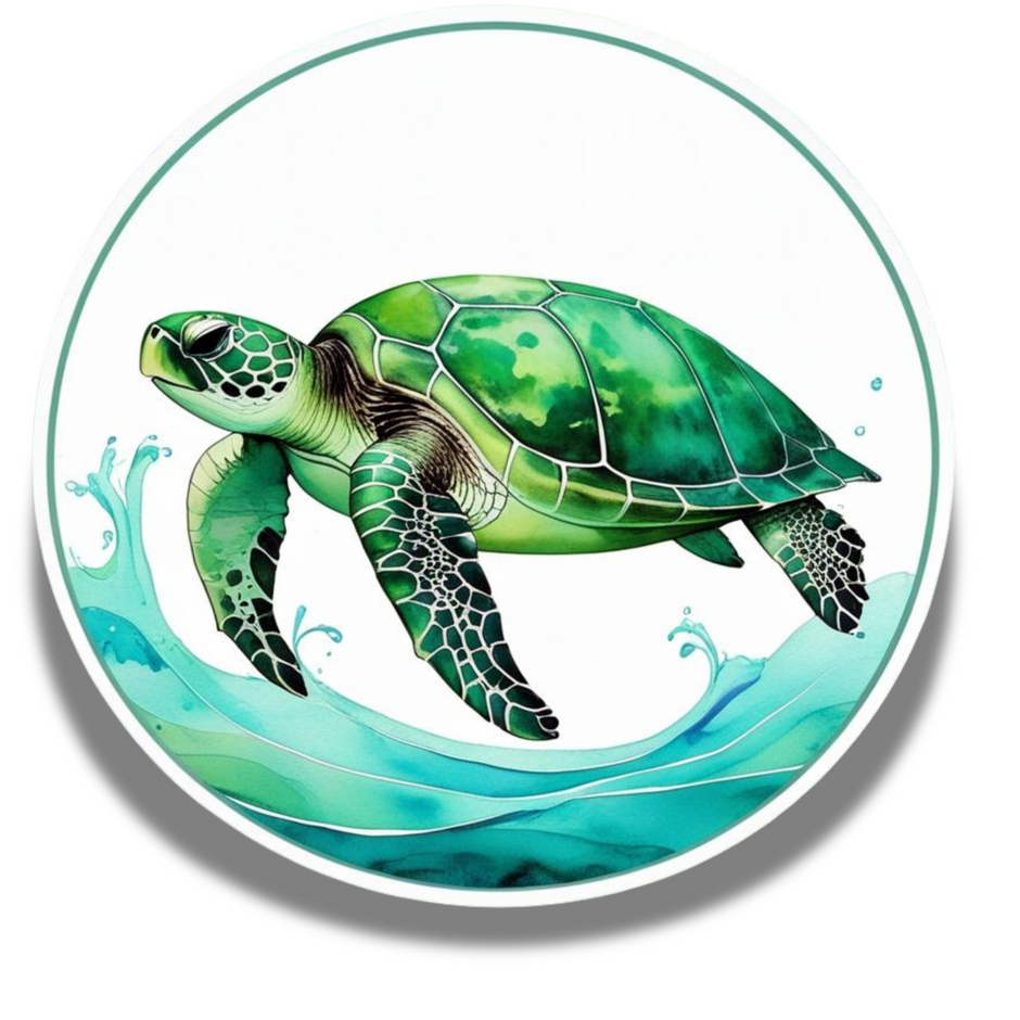 Vastu Sea Turtle Vinyl Sticker – Peace & Prosperity Symbol for Home or Workspace premium vinyl sticker product image 1
