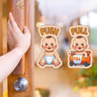 Cute Push Pull Baby Door Sticker Set Adorable Entry Sign Copy premium sticker image view 2