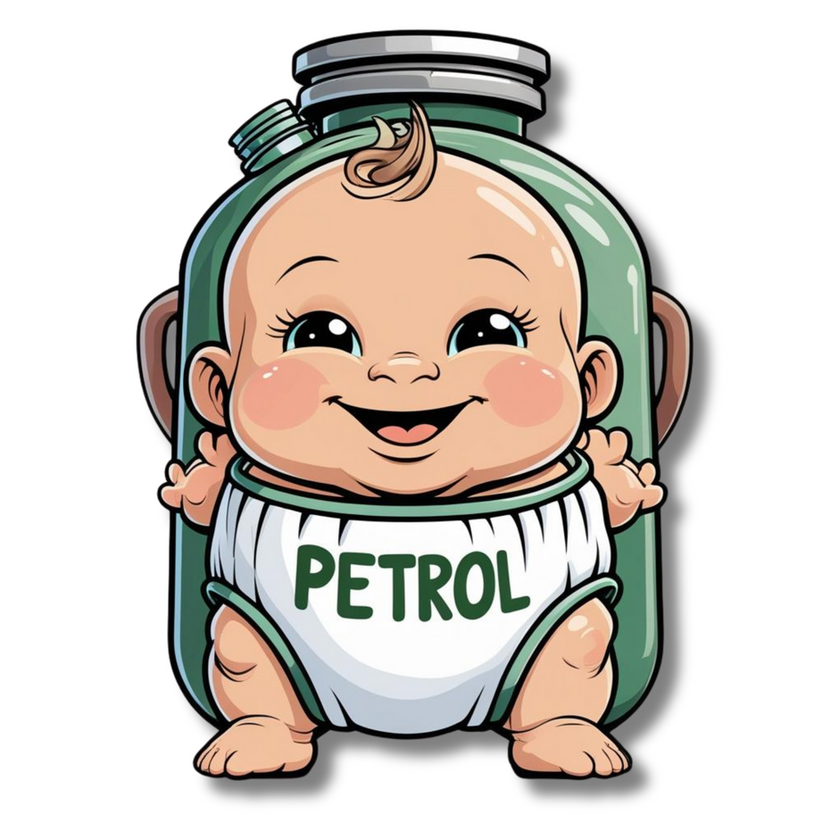 Petrol Baby Funny Sticker Premium Car Bike Fuel Tank Decal premium sticker image view 3