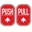 Push Pull Direction Sticker Bold Design Red Navy Clear Instructional Sign Copy premium sticker image view 3